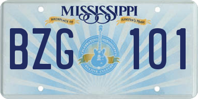 MS license plate BZG101