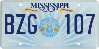 MS license plate BZG107