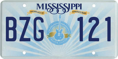 MS license plate BZG121