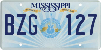 MS license plate BZG127
