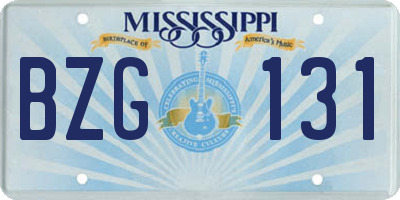 MS license plate BZG131