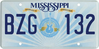 MS license plate BZG132