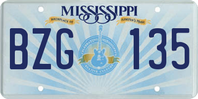 MS license plate BZG135