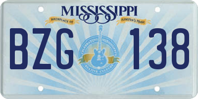 MS license plate BZG138