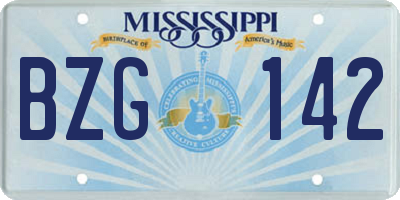 MS license plate BZG142
