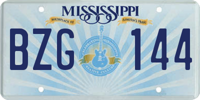MS license plate BZG144