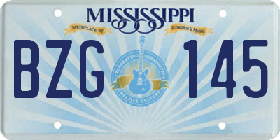 MS license plate BZG145