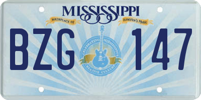 MS license plate BZG147