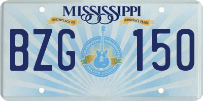 MS license plate BZG150