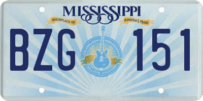 MS license plate BZG151