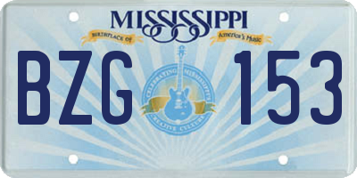 MS license plate BZG153