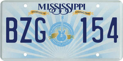 MS license plate BZG154