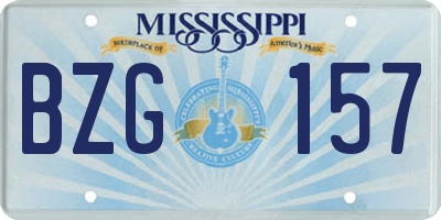MS license plate BZG157