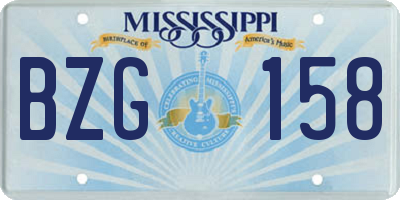 MS license plate BZG158