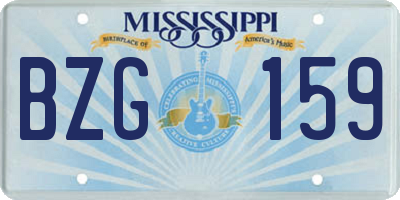 MS license plate BZG159