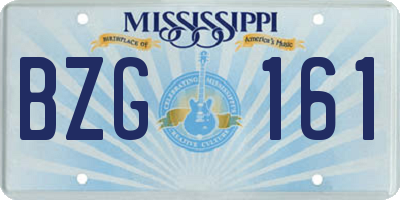 MS license plate BZG161