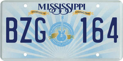 MS license plate BZG164