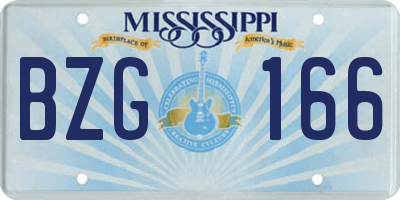 MS license plate BZG166
