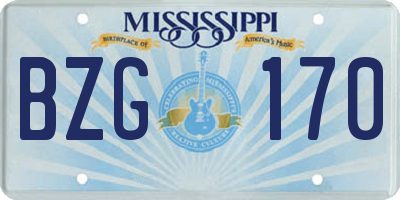 MS license plate BZG170