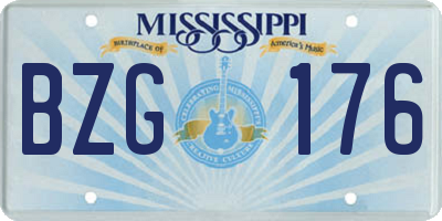 MS license plate BZG176
