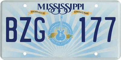 MS license plate BZG177