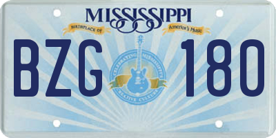 MS license plate BZG180