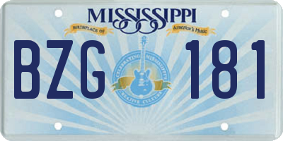 MS license plate BZG181