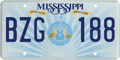 MS license plate BZG188