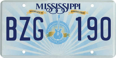 MS license plate BZG190