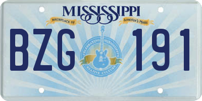 MS license plate BZG191