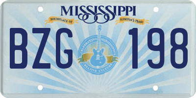 MS license plate BZG198