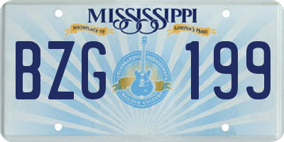 MS license plate BZG199