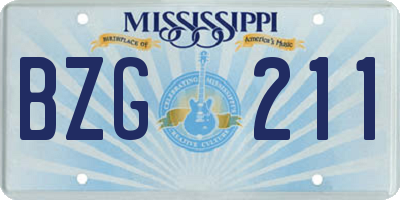 MS license plate BZG211