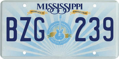 MS license plate BZG239