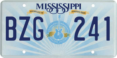 MS license plate BZG241