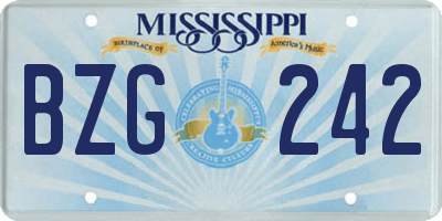 MS license plate BZG242