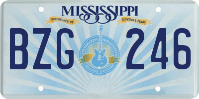 MS license plate BZG246