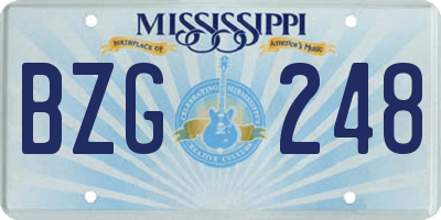 MS license plate BZG248