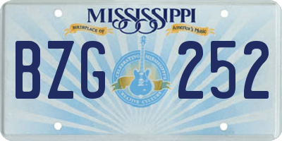MS license plate BZG252