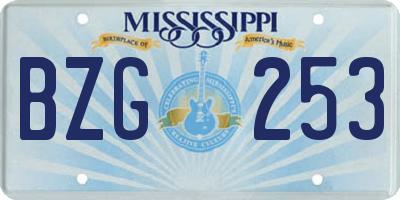 MS license plate BZG253