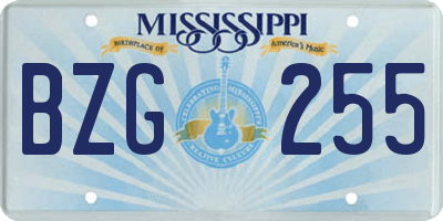 MS license plate BZG255