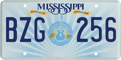 MS license plate BZG256