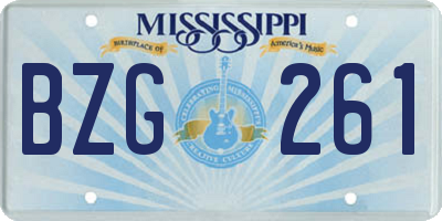 MS license plate BZG261