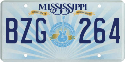 MS license plate BZG264