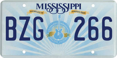 MS license plate BZG266
