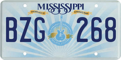 MS license plate BZG268