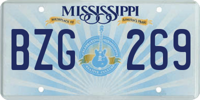 MS license plate BZG269