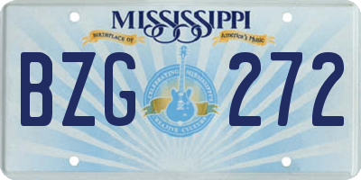 MS license plate BZG272