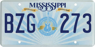MS license plate BZG273