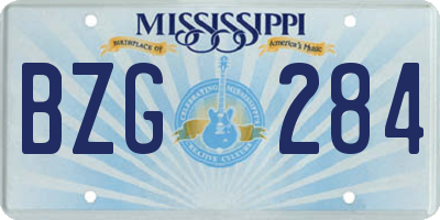 MS license plate BZG284